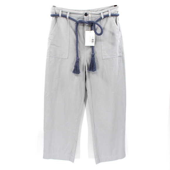 The Great. The Voyager Pants NEW Washed Out Blue Rope Belt Utility Cropped Sz 29 - Picture 2 of 6